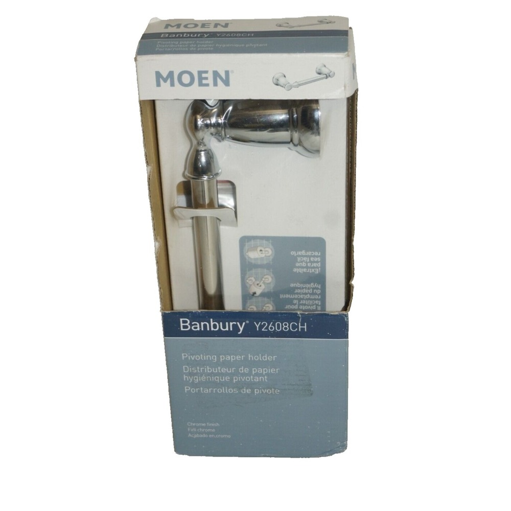 MOEN Banbury Pivoting Double Post‎ Toilet Paper Holder in Chrome Y2608CH